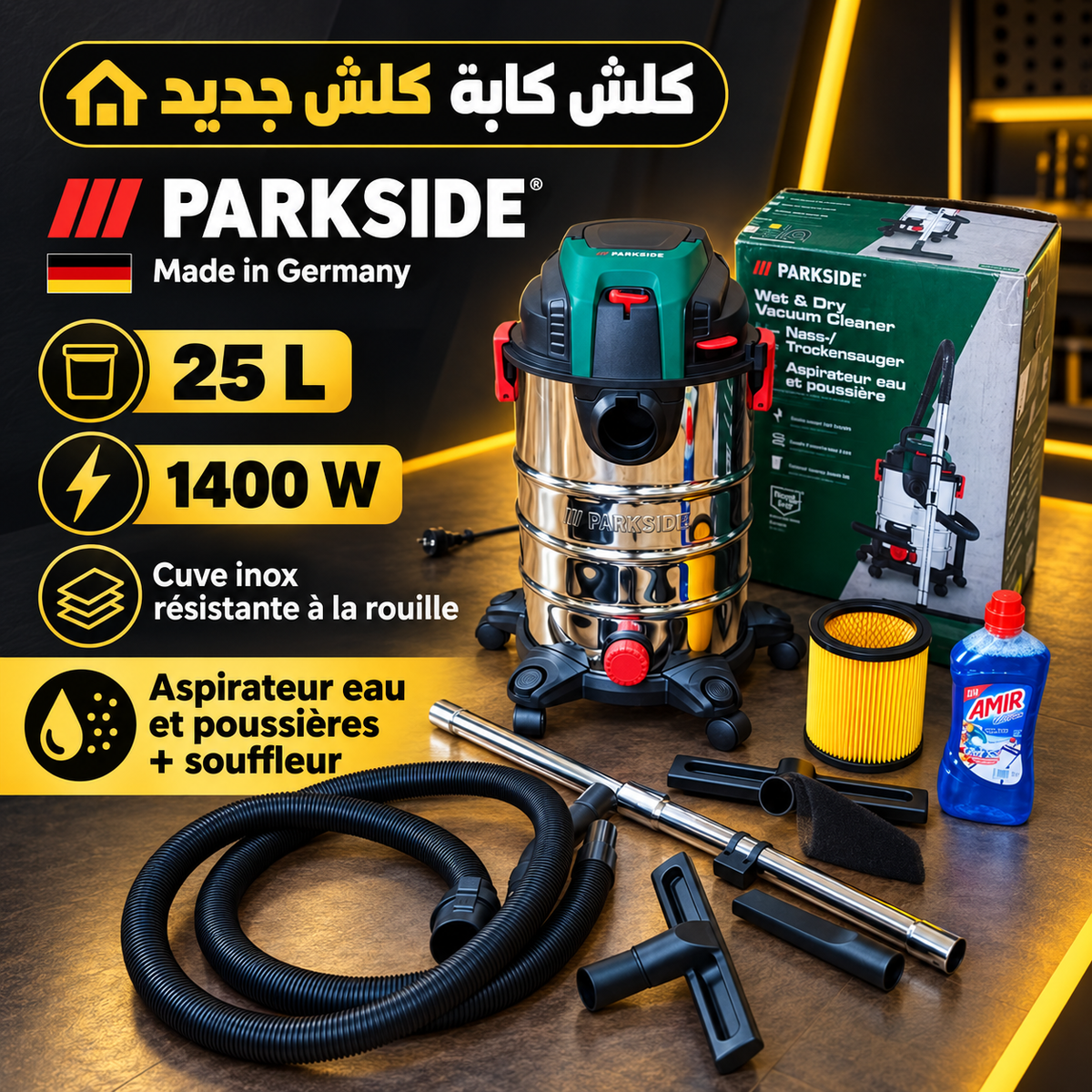 Aspirateur Parkside 25 L